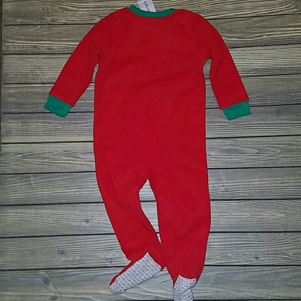 Carters red christmas footie pjamams - Picture 5 of 6